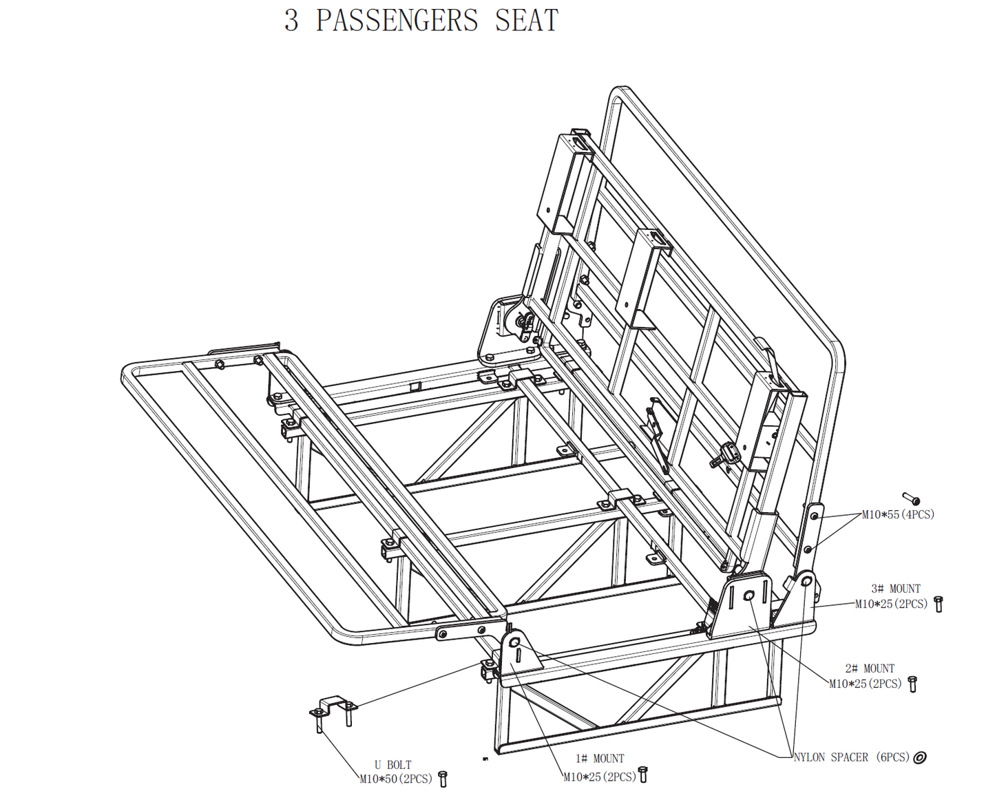 Universal Folding Seat Bed 2 Passenger