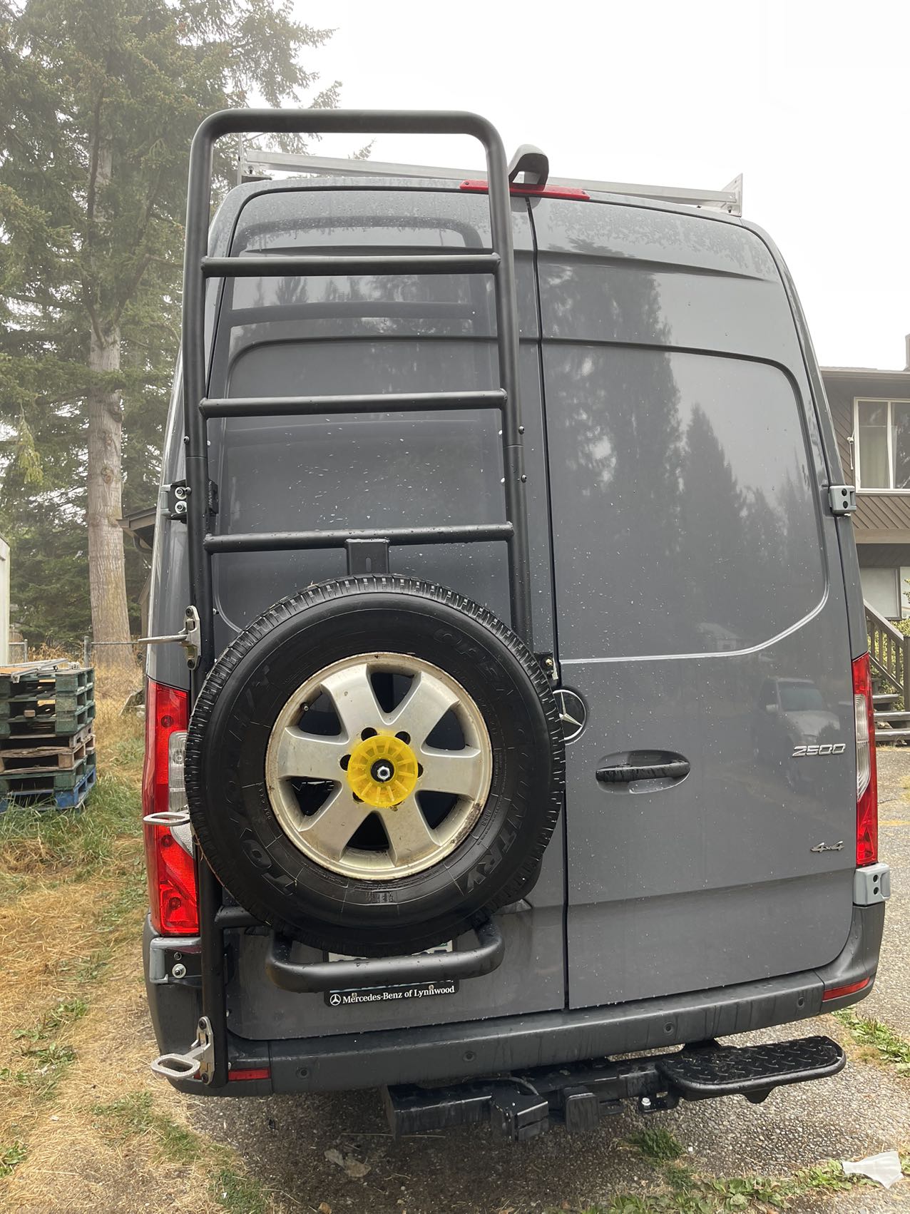 Sprinter Rear Tire Rack/Box Mount with Ladder – KOOLANDS