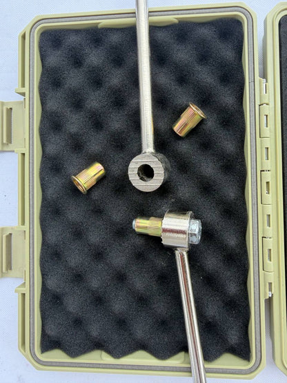 7-Piece Low-Clearance Rivet Nut Setter Kit, M3-M12 (1/8in-1/2in), Power tool, air tool, wrench, ratchet, sockets